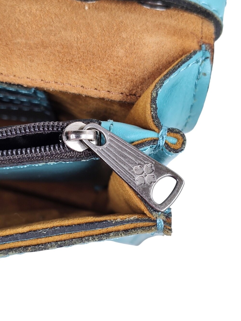 Patricia Nash Turquoise Leather Crossbody Wallet Bag | 100% Leather - Picture 9 of 16